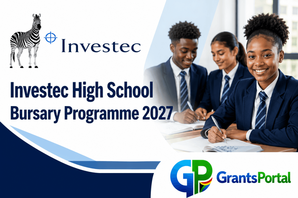 Investec High School Bursary Programme 2027 for South African learners.