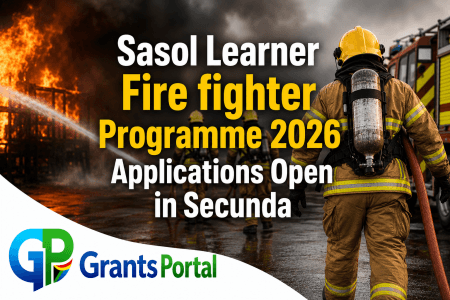 Sasol Learner Fire Fighter Programme 2026 Applications Open in Secunda featured image showing firefighters responding to an industrial fire.