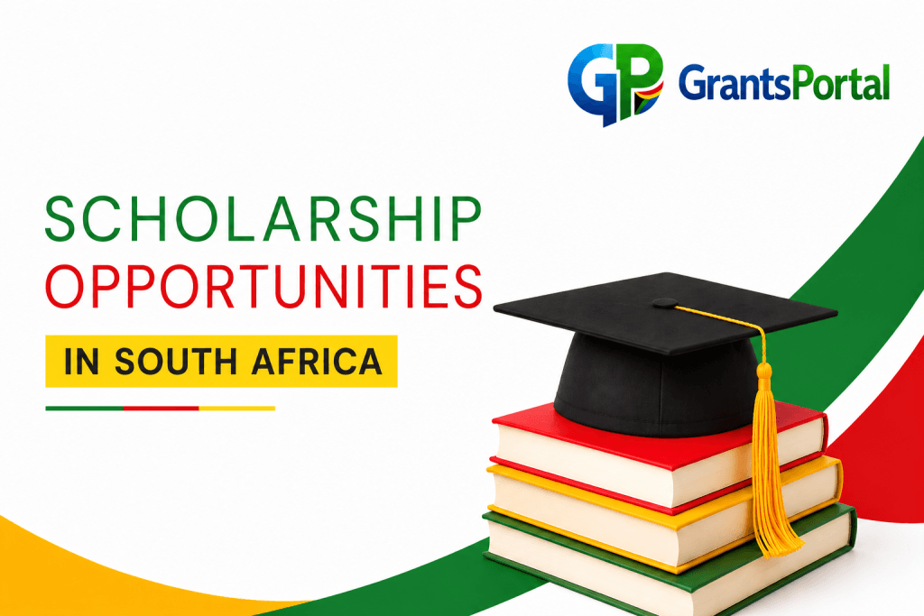 Scholarship Opportunities in South Africa: A Guide for Students Seeking Financial Support Scholarship opportunities in South Africa with books, graduation cap, and educational funding resources for students.